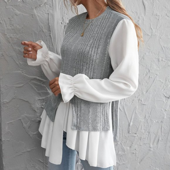 Minimalist Chic Flounce Sleeve Blouse - Picture 3 of 5